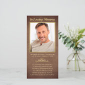Sympathie Bruin Leren Gouden Frame Foto Begrafenis (Staand voorkant)