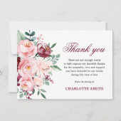 Sympathie Burgundy & Roses DANK U | FOTO Bedankkaart (Voorkant)