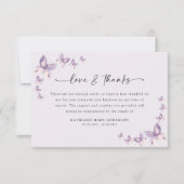 Sympathie Butterflies Funeral Bedankkaart (Voorkant)