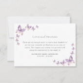 Sympathie Butterflies Funeral Bedankkaart (Voorkant)