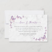 Sympathie Butterflies Funeral Bedankkaart (Voorkant)