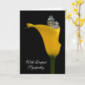 Sympathie Butterfly in Calla Lily Kaart (Gele Bloem)