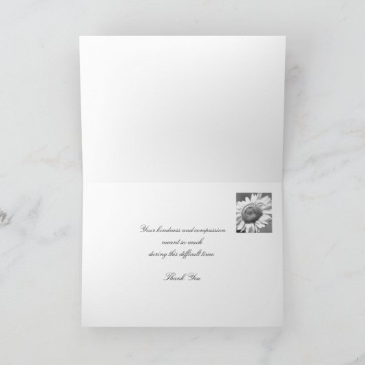 Sympathie Condoleance Dank u kaart - Zonnebloem (Binnen)