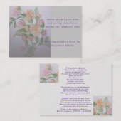 sympathie condoleances gedicht dank u notitiekaartje (Voorkant / Achterkant)