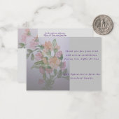 sympathie condoleances gedicht dank u notitiekaartje (Voorkant / Achterkant in situ)