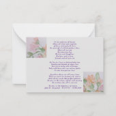 sympathie condoleances gedicht dank u notitiekaartje (Achterkant)