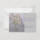 sympathie condoleances gedicht dank u notitiekaartje (Voorkant)