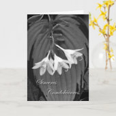 Sympathie Condoleances in het Frans, Hosta Blooms Kaart (Gele Bloem)