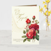 sympathie condoleances Schrift Religieuze Rode Roz Kaart (Gele Bloem)