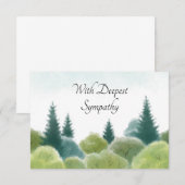 Sympathie condoleances Waterverf Woodland Kaart (Voorkant / Achterkant)