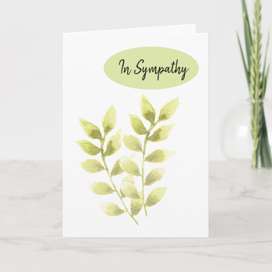 Sympathie Condoleence Green Leaf Natuurlijke Groet Kaart (Voorkant)