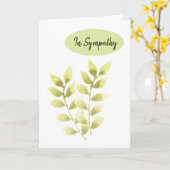 Sympathie Condoleence Green Leaf Natuurlijke Groet Kaart (Gele Bloem)