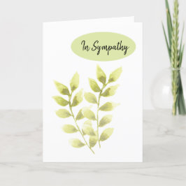 Sympathie Condoleence Green Leaf Natuurlijke Groet Kaart