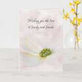 Sympathie Cosmos Flower on roze Abstract Kaart (Gele Bloem)