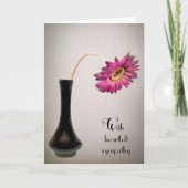 Sympathie Daisy in Vase Card Kaart (Voorkant)