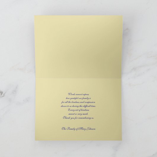 Sympathie Dank je kaart — Classic Navy (Binnen)