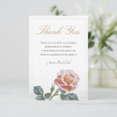 Sympathie Dank je Kaart met Roos Motif (Staand voorkant)