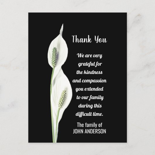 Sympathie Dank Je Witte Lelie Bloem Briefkaart (Voorkant)