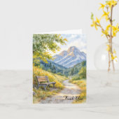 Sympathie Dank u bank met bergen Kaart (Gele Bloem)