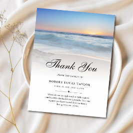 Sympathie Dank u Beach Ocean Funeral Briefkaart