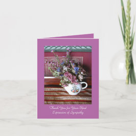 Sympathie Dank u  Bloem Theepot Note Kaart