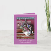 Sympathie Dank u  Bloem Theepot Note Kaart (Voorkant)