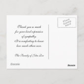 Sympathie Dank u Briefkaart (Achterkant)