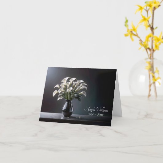 Sympathie Dank u Calla Lily Bouquet Kaart (Gele Bloem)