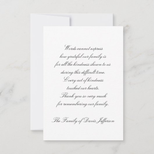 Sympathie Dank u Flat Kaart - Gardenia (Achterkant)