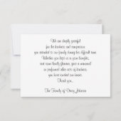 Sympathie Dank u Flat Kaart - White Rose (Achterkant)