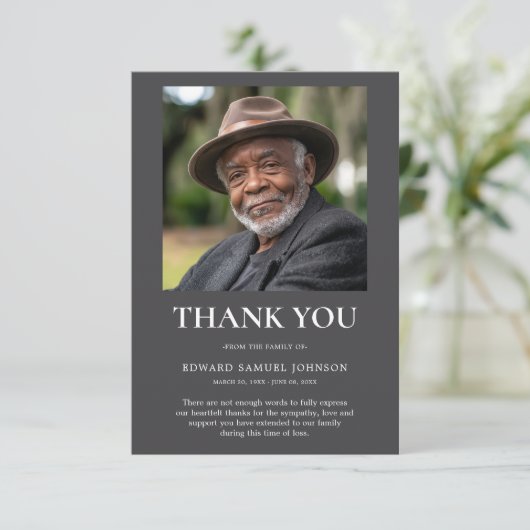 Sympathie Dank u Foto Kaart (Staand voorkant)