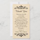 Sympathie dank u fotokaart perkament look bedankkaart (Voorkant)