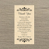 Sympathie dank u fotokaart perkament look bedankkaart