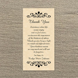 Sympathie dank u fotokaart perkament look bedankkaart