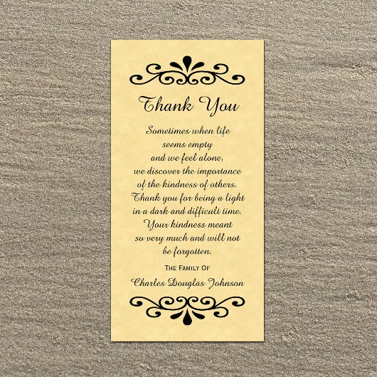 Sympathie dank u fotokaart perkament look goud bedankkaart
