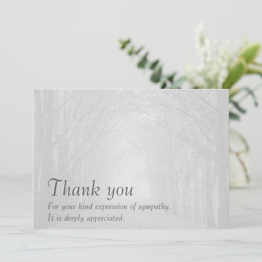  sympathie dank u kaart en enveloppe (Staand voorkant)