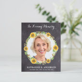 Sympathie dank u kaarten zonnebloemen foto begrafe (Staand voorkant)