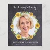 Sympathie dank u kaarten zonnebloemen foto begrafe (Voorkant)