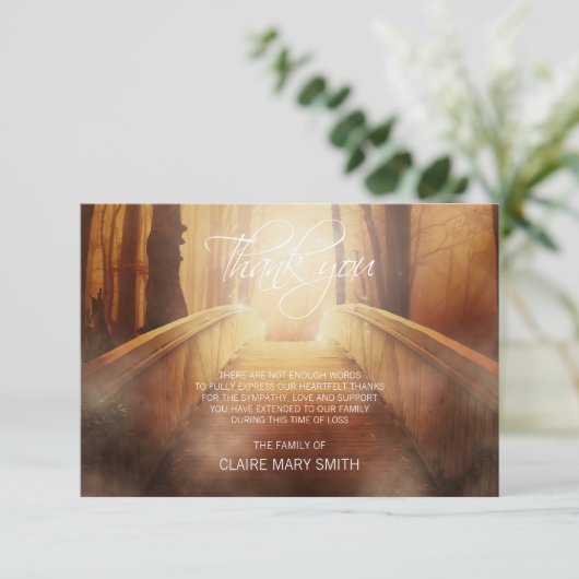 Sympathie DANK U Memorial Bridge die over is Bedankkaart (Staand voorkant)