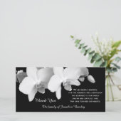 Sympathie Dank u Memorial Fotokaart - Orchideeën Bedankkaart (Staand voorkant)