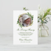 Sympathie Dank u Memorial Groen FOTO Bedankkaart (Staand voorkant)