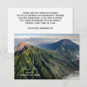 Sympathie Dank u Memorial Mountain Fotografie Bedankkaart (Voorkant / Achterkant)