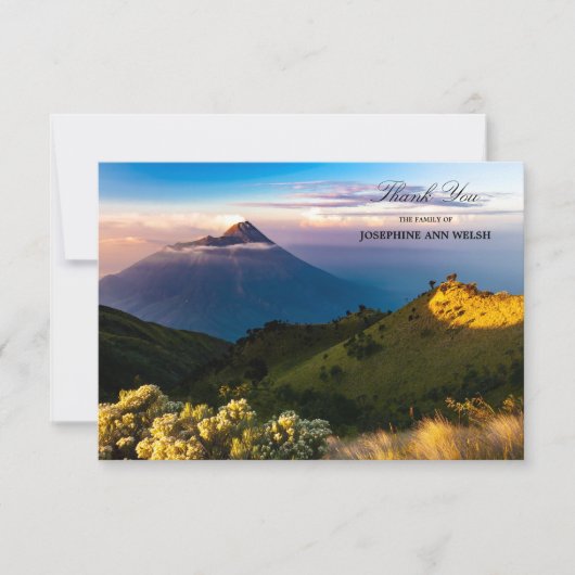 Sympathie Dank u Memorial Mountain Fotografie Bedankkaart (Voorkant)