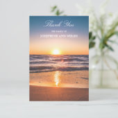 Sympathie Dank u Memorial Ocean Sunset Beach Bedankkaart (Staand voorkant)