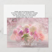 Sympathie DANK U Memorial Peony Flower Vase Bedankkaart (Voorkant / Achterkant)