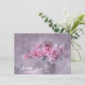 Sympathie DANK U Memorial Pink Peonies Vase Bedankkaart (Staand voorkant)