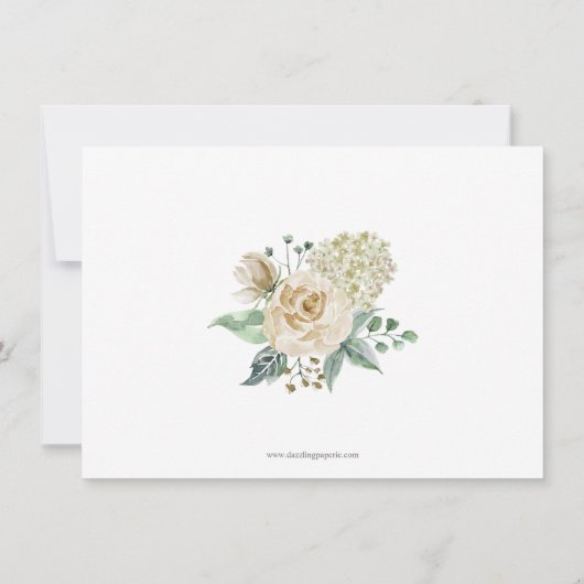 Sympathie Dank u Memorial White Greenery Wreath Bedankkaart (Achterkant)