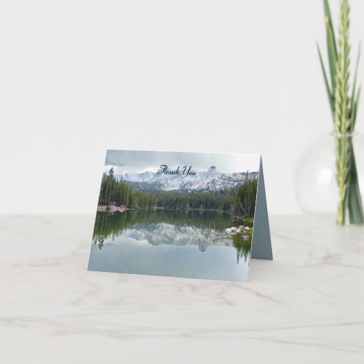 Sympathie Dank u Mountain Lake Reflectie Note Bedankkaart (Voorkant)
