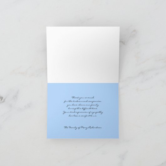 Sympathie Dank u Nota Kaart — Mooi meer (Binnen)