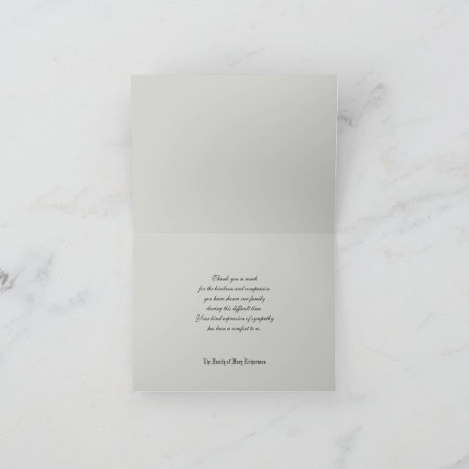 Sympathie Dank u opmerking Kaart in Classic Grey (Binnen)